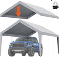 VEVOR Carport Replacement Canopy Cover 12 x 20 ft, Garage Top Tent Shelter Tarp Heavy-Duty Waterproof & UV Protected, Easy Installation with Ball Bungees,Grey (Only Top Cover, Frame Not Include)