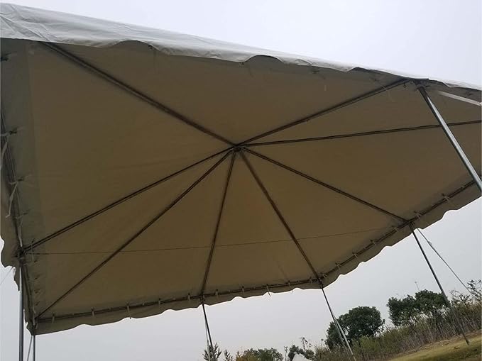 Party Tents Direct 20'x20' Weekender West Coast Tent Frame Party Tent (Green/White) PVC Top with Storage Bag - Tents for Parties, Weddings, Birthdays, Banquets, Fiestas, Workshop, Outdoor Event