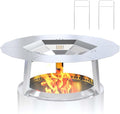 LS'BABQ One-Piece Heat Deflector for Solo Stove Yukon 27", Stainless Steel Heat Diffuser Accessories for Yukon Fire Pit with 3 Leg, for Most 27 inches Outdoor/Indoor Backyard Camping Fire Pit Stove