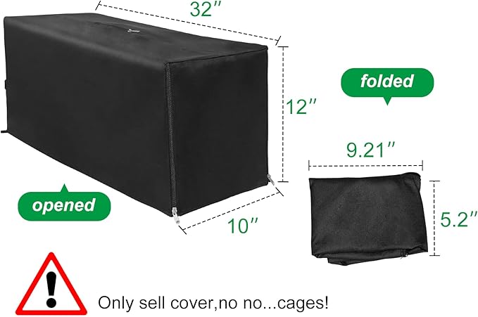 Live Animal Trap Cage Cover, ONly Cover for Cat Trap for Stray Cats 32 Inch Heavy Duty Folding Skunk with Real Door for Raccoons, Opossums, Groundhogs, Skunks, Feral Cats, Squirrels (Only Cover)