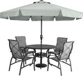 MASTERCANOPY Valance Patio Umbrella for Outdoor Table Market -8 Ribs (10ft, Light Gray)