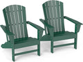 GREENVINES Adirondack Chairs Set of 2 | HDPE Plastic | Oversized Fire Pit Chair | All Weather | Forest | Poly Lumber | for Outdoor Deck Backyard Patio Garden