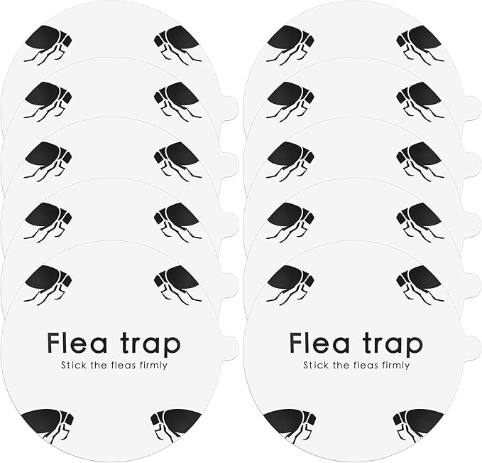 Flea Trap Sticky Pads Refills, 10 Pack 7.1 Inch Round Replacement Glue Boards Refill Discs for Most Flea Light Trap for Inside Your Home, Non-Toxic Family Pet Safe Sticky Board for Indoor Bed Bug Lamp