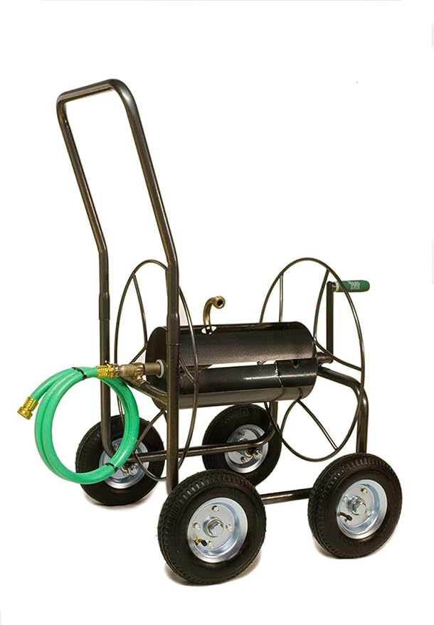 Yard Butler 4-Wheeled Hose Truck, 400' Metal Hose Caddy, Suitable for Gardens, Lawns and Fields