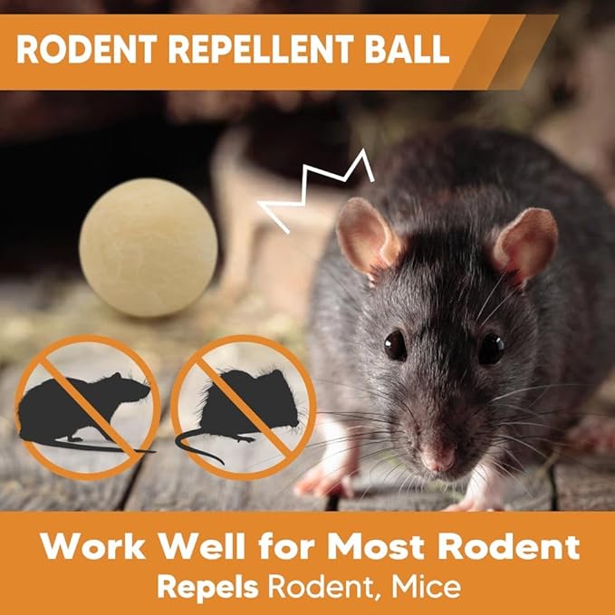 Rodent Repellent Indoor, Mouse Repellent, Natural Mice Repellent, Peppermint Mouse Repellent for Garages, Kitchens, Atiics, RVs and More, Safe for Kids & Pets, 3 Months Lasting Protection, 8 Packs