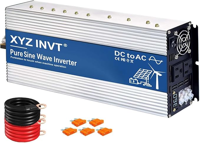 4000W Pure Sine Wave Inverter 36V to 120V AC, 8000W Peak Power - Portable Power Converter for Solar System, Off-Grid Home, RV, Truck & Camping