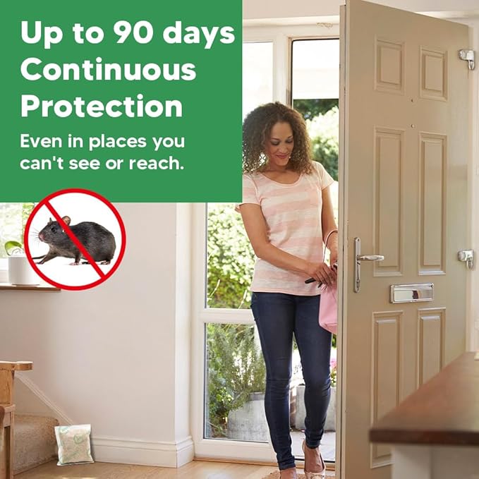 Rodent Repellent Indoor, Mice Repellent for Garage, Mouse Repellent Pouches with Peppermint, Keep Mice Away, Mouse Deterrents Outdoor, Rat Repellent for House, Car Engines - 8 Pack