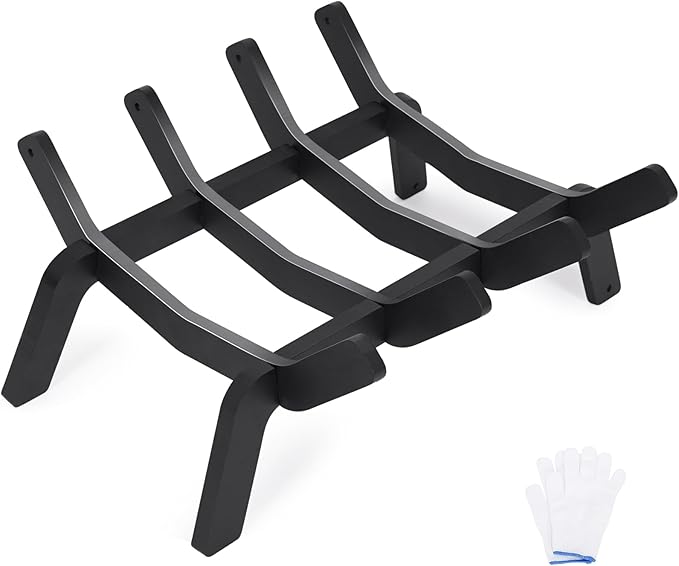 1MORE Fireplace Grates 14 Inch - Heavy Duty Steel Fireplace Rack | Fireplace Log Holder for Indoor | Small Fire Place Grate| Fireplace Racks for Inside Fireplace| Firewood Grate| Wood Stove Grate