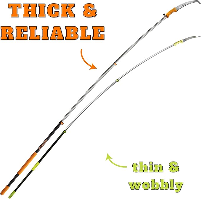 7-24 ft Pole Saw for Tree Trimming // Manual Telescopic Long Pole Tree Trimmer // Tree Trimming Saw with Extension Pole // The Ultimate Telescoping Palm Tree Pruner Long Pole Saw