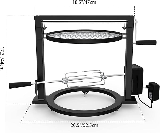 only fire Santa-Maria Style Rotisserie Rotating System for Solo Stove Ranger 15" Smokeless Fire Pit