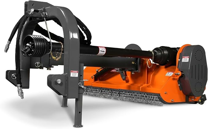 72" PTO Drive 3 Point Hitch Offset Flail Ditch Bank Mower for 70-100HP CAT 2 Tractor, 90'' Offset Distance,55°/90° Rotation Angle, 18 Hammers, Model VAM72