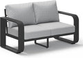 Oasbira Aluminum Outdoor Patio Couch Loveseat, Oversized Patio Sofa with Widened Armrest & Ultra-Thick Cushions, Deep Seating Modern Patio Furniture for Backyard, Deck, Gray