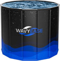 WAVYEASE® Portable Bath Tub for Adults -(31.5"L x 26"H) Foldable Cold Plunge Tub for Recovery - Collapsible Soaking Bath Tub for Shower Stall - Outdoor Ice Bathtub for Athletes (Black)