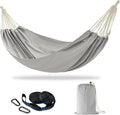 CHULIM Brazilian Double Hammock with Tree Straps,Extra Large 94x63IN,2 Persons Hammock for Backyard Patio Outdoor and Indoor,450lbs Weight Capacity,Soft Woven Cotton Fabric - Light Grey