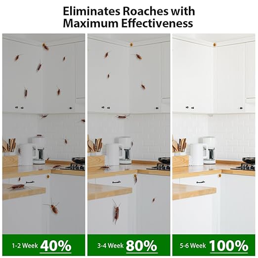 16 Pack Roach Killer Indoor Infestation Roaches Gel Bait Stations, Powerful Cockroach Killer Indoor Home for Roach Infestation, Long-Lasting & Effective Cockroach Gel Bait, Easy to Use