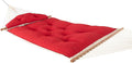 Nags Head Hammocks Jockey Red Sunbrella Tufted Hammock – 13 ft. x 55 in., 2-Person, 450 lb Capacity, Detachable Pillow, Cumaru Spreader Bar, Galvanized Hardware, Handcrafted in The Carolinas