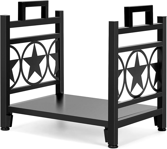 INNO STAGE Firewood Log Rack, Iron Wood Lumber Storage Holder for Fireplace, Heavy Duty Log Storage Bin for Firepit Stove Accessories Indoor - Perfect Construction - No Any Screw to Install