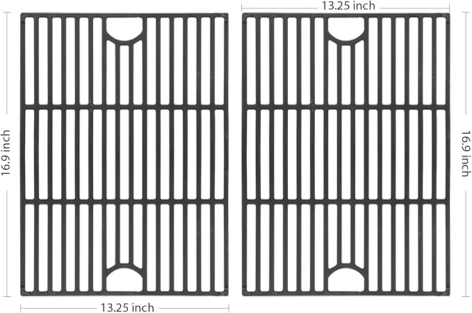 Grill Grates for Nexgrill 4 Burner 720-0830H 720-0830D 720-0670A 720-0783C 720-0783E 720-0958A, 17" Cast Iron Replacement Parts for 5 Burner 720-0888N Charbroil 463241113 463446015, Kenmore Gas Grill