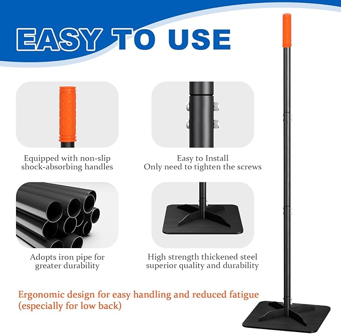 Steel Tampers Tool 10 X 12 Inch,Labor-Saving All-Steel Heavy-Duty, Landscaping, Installing Pavers and Repairing Asphalt Pavements, Black