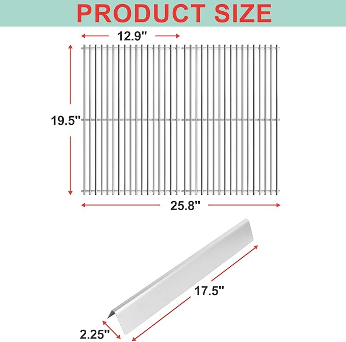 WEBROIL 7620 Flavorizer Bars & 7528 Grill Grates for Weber Genesis 300 SER Gas Grill, Grill Parts for Webber Genesis E-310 S-310 E-320 S-320 E-330 S-330 EP-310 CEP-310 CEP-320 EP-320 CEP-330 EP-330
