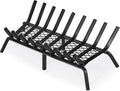 G GOOD GAIN Fireplace Grate with Ember Retainer, 30in Heavy Duty Steel Indoor, Chimney Hearth Wood Stove Burning Rack Holder,1/2 Bar Fire Place Asseccories for Outdoor, Fire Pits, Camping.