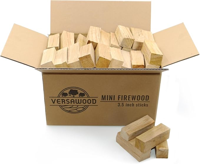 Pizza Oven Wood - Kiln-Dried Oak Wood for Pizza Ovens, 3.5-Inch Barkless Logs, Ideal for Ooni, Gozney, Solo Stove, and Other Wood-Fired Pizza Ovens, Grills, and Smokers - Approx. 10 lbs