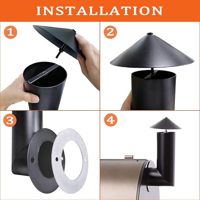 Grill Smoke Stack, Replacement for Pit Boss/Traeger/Camp Chef and Other Pellet Grills Smokestack Chimney