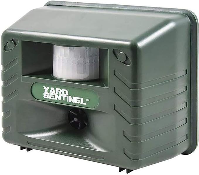 ASPECTEK Yard Sentinel Outdoor Ultrasonic Animal Repeller with Motion Sensor, Adjustable Volume, Waterproof, Extension Cord, Powerful Repel for Squirrel, Raccoon, Skunk, Rabbit, Fox, Deer, Etc