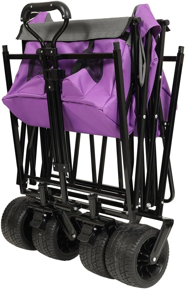 480Lbs Collapsible Kids Wagon with Canopy, Lightweight Foldable Hand Cart, Large Capacity for Camping, Shopping, Sports, and Garden Use