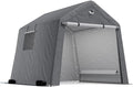 8x8 FT Outdoor Storage Shed, Portable Outdoor Storage Shelter with Roll Up Zipper Door and Vent Windows, Silver Grey
