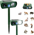 Solar Powered Animal Repellent Motion Sensor for Gardens - Ultrasonic Outdoor Animal Repeller with Adjustable Frequency & Waterproof Design - Deer Repellent Devices Protect Yard from Damage