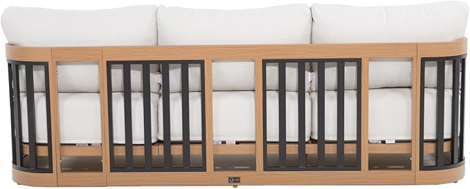 Ulax furniture Patio Aluminum 3-Seater Sofa with Cushions