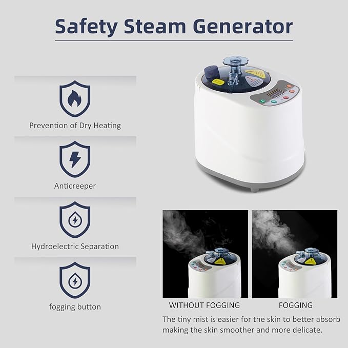 ZONEMEL Portable Steam Sauna Kit for 1 Person or 2 Person Full Body Home Sauna Spa, Leg Detox Relaxation, 2L Steam Pot, Remote Control (Pink, L 33.5”x W 32.3”x H 41.7”)