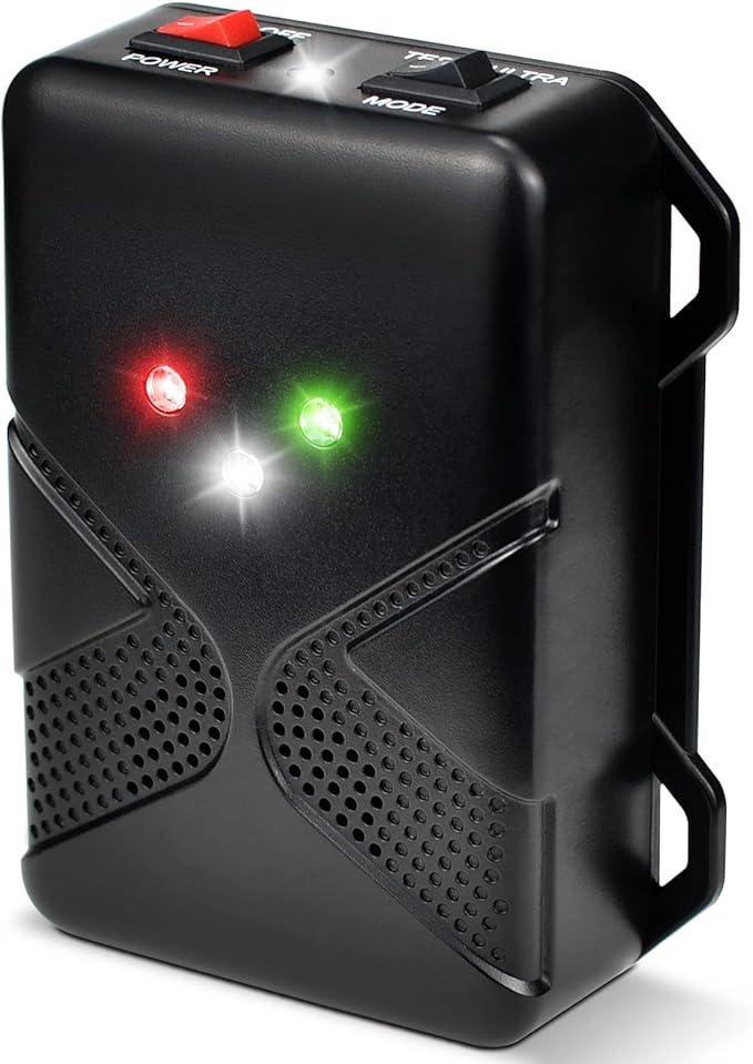 Under Hood Rodent Repeller Battery Operated Ultrasonic & Strobe Light Mouse and Rat Deterrent for Car Engines – Wireless Animal Repellent Device for Vehicle Pest Control