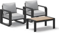Oasbira Aluminum Outdoor Sofa Bistro Set, Oversized Patio Conversation Sets Widened Armrest & Ultra-Thick Cushions, Deep Seating Patio Furniture Set for Backyard, Porch, Gray