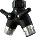 DBR Tech® Garden Hose Splitter 2 Way Heavy Duty | Faucet Adapter with Long Handle, Outdoor Water Spigot Hose Bib Y Wye Splitter, Dual Outlet Shut Off Valve Hose Connector, Leak Free