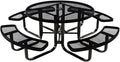 COATEDOUTDOORFURNITURE Heavy-Duty Portable Outdoor Kids Table with Umbrella Hole, Expanded Metal Kids Picnic Table, Commercial-Grade, Made in America (46 in, Round, Childrens, Black)