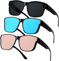 ANDWOOD Fit Over Glasses Polarized Sunglasses for Women Men Oversized Square Shades UV400 Protection