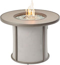 Outdoor GreatRoom Co Propane Fire Pit Table - Stonefire Gas Fire Pits for Outside Patio - 31" Round Composite Firepit Fire Table, Matching Tabletop Cover, Aluminum Frame Mesh Base, 55,000 BTU - Grey