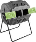 Garden Compost Bin from BPA Free Material, Dual Rotating Outdoor Composting Tumblers (43 Gallon,Green)
