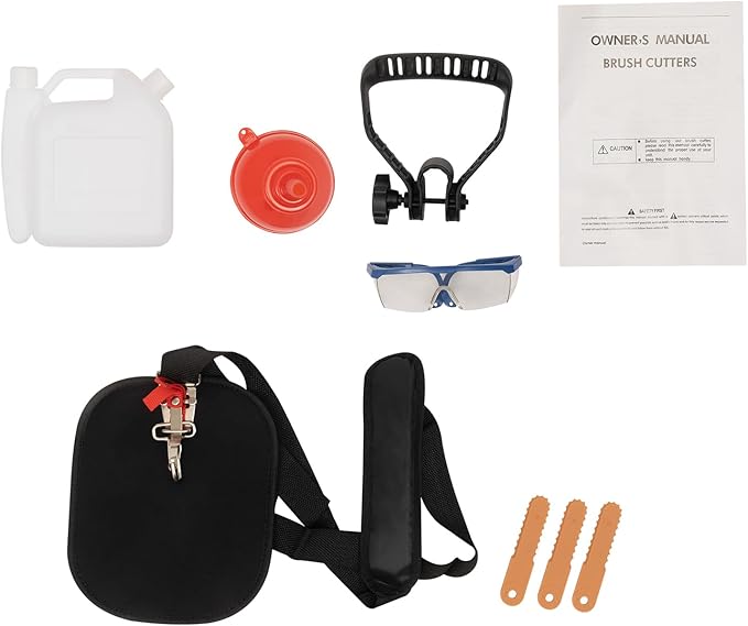 2 Cycle Weed Wacker Gas Powered Grass Trimmer, 2 in 1 26CC Straight Shaft String Trimmer Weed Eater, Air-Cooled Gasoline Brush Cutter Lawn Edger with 2 Blade Heads for Weeds & Grass Cutting