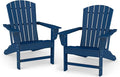 BRIOPAWS Adirondack-Chairs-Set of 2 | Fire Pit Chair | Oversized | HDPE Plastic | Weather Resistant | for Deck Outdoor Poolside Campfire | Blue