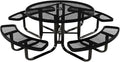 COATEDOUTDOORFURNITURE Heavy-Duty Portable Outdoor Kids Table with Umbrella Hole, Expanded Metal Kids Picnic Table, Commercial-Grade, Made in America (46 in, Round, Childrens, Textured Black)