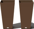 Veradek V-Resin Indoor/Outdoor Taper Planter, Set of 2 (30 inch, Espresso)