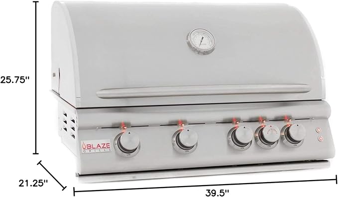 Blaze Gas Grill | 32-inch Built-in Natural Gas Grill | 4 Burner BBQ | Premium Outdoor Kitchen Grilling Experience | Best in Class Warranty | LTE+ | BLZ-4LTE3-NG