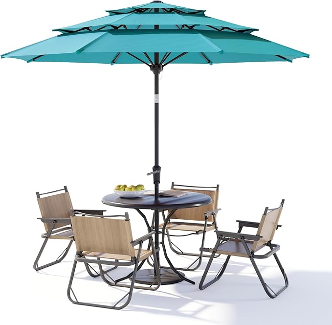 Patio Umbrellas, Pool Umbrella, Outdoor Umbrella with Push Button Tilt/Crank, Deck Umbrellas, Market Umbrela Table for Backyard, Deck, Garden, Pool