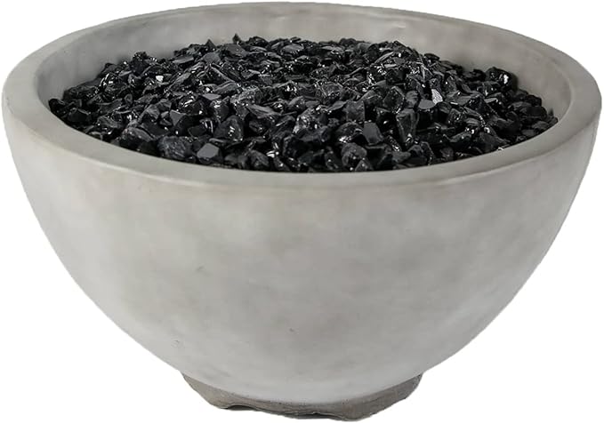 Bluegrass Living HF36177AA-S Ashwick 40,000 BTU Propane Fire Pit Table for Patio and Deck Use, MGO Construction, Includes Crystal Glass Beads and Protective Fabric Cover, 24-Inch x 13.2-Inch, Gray