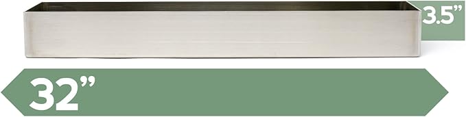 Buhbo Modern Trough Rectangle Planter 32 inch, Brushed Stainless Steel