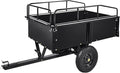750LB Steel Dump Cart with All-Terrain Tires & Foot-Pedal Dumping, Heavy Duty Utility Trailer for Yard, Garden, and Construction Use, Compatible with ATV and Tractor