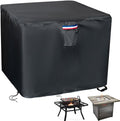 Fire Pit Cover,38 inch Square Propane Gas Outdoor Fire Table Cover,600D Waterproof and Windproof Heavy Duty Fabric Firepits Covers for Patio Table Fireplace －38"Lx38"Wx28"H,Black